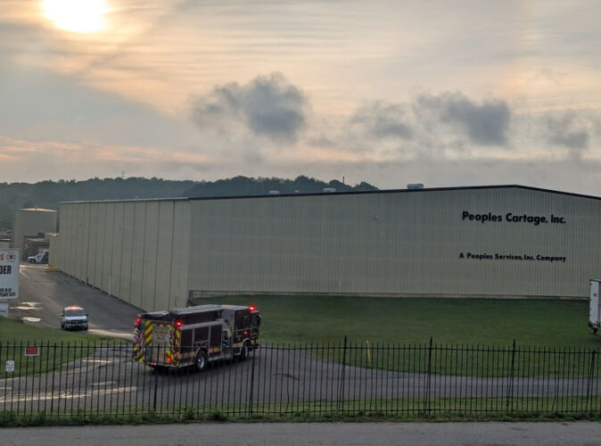 Fire reported again this morning at Peoples Cartage warehouse